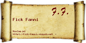 Fick Fanni névjegykártya